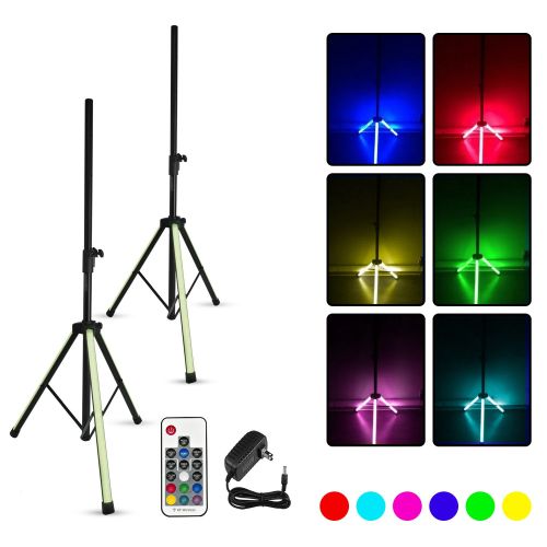 5 Core Speaker Stand Pair w RGB Tripod Floor Heavy Duty Adjustable Up to 72 Inch DJ Studio Monitor Stands Pole Mount- SS HD LGT 5 Core Speaker Stand Pair w RGB Tripod Floor Heavy Duty Adjustable Up to 72 Inch DJ Studio Monitor Stands Pole Mount- SS HD LGT