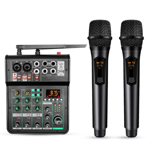 5 Core Audio Mixer Sound Board 4 Channel XLR Stereo Receiver w Bluetooth USB Microphone PA Karaoke Music Podcast Mixing Soundboard Mini Mezcladora Par 5 Core Audio Mixer Sound Board 4 Channel XLR Stereo Receiver w Bluetooth USB Microphone PA Karaoke Music Podcast Mixing Soundboard Mini Mezcladora Par